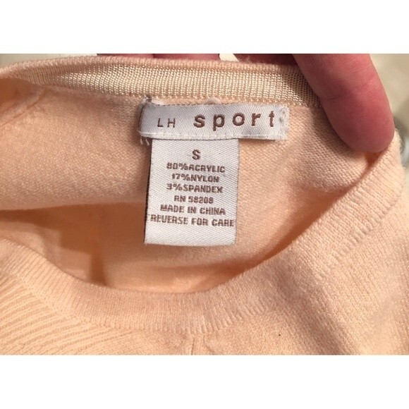LH Sport Size S Baby Pink Crew Neck Sweater - Picture 4 of 6